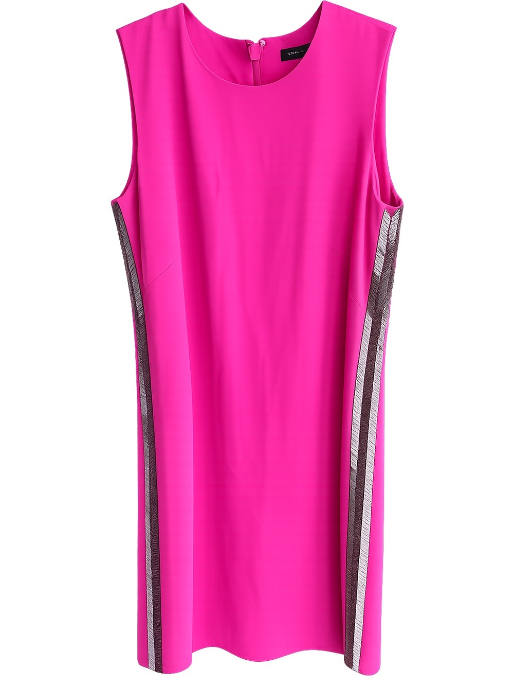 BCBGMAXAZRIA Bright Neon Pink Beaded Side Shift Dress Size XS